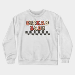 Erykah Badu Checkered Retro Groovy Style Crewneck Sweatshirt